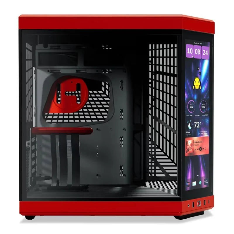 Hyte Y70 Touch Infinite Mid Tower EATX con Pantalla Doble Cristal Templado USB-C Roja