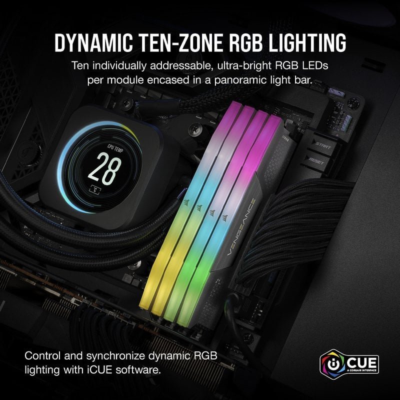Corsair Vengance RGB DDR5 6000MHz 32GB 2x16GB CL30 Intel XMP - AMD EXPO