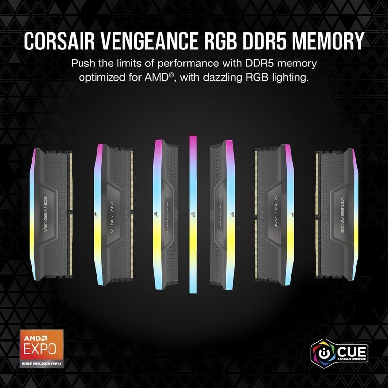 Corsair Vengance RGB DDR5 6000MHz 32GB 2x16GB CL30 Intel XMP - AMD EXPO